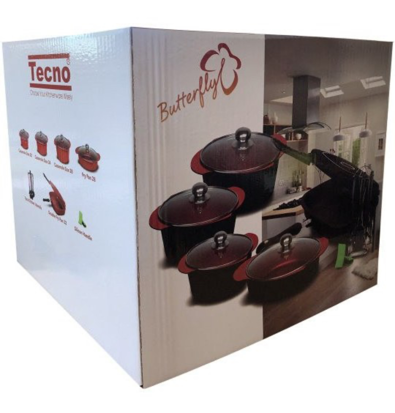 سرویس پخت و پز 19 پارچه تکنو مدل پروانه ا Tecno kitchen and cooking utensils
