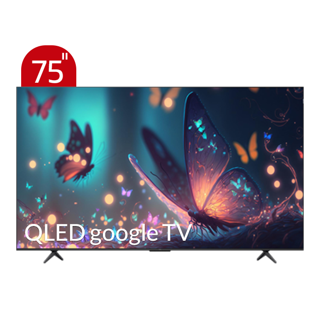 تلویزیون QLED UHD 4K هوشمند google TV تی سی ال مداC6۴۵ سایز 75 اینچ